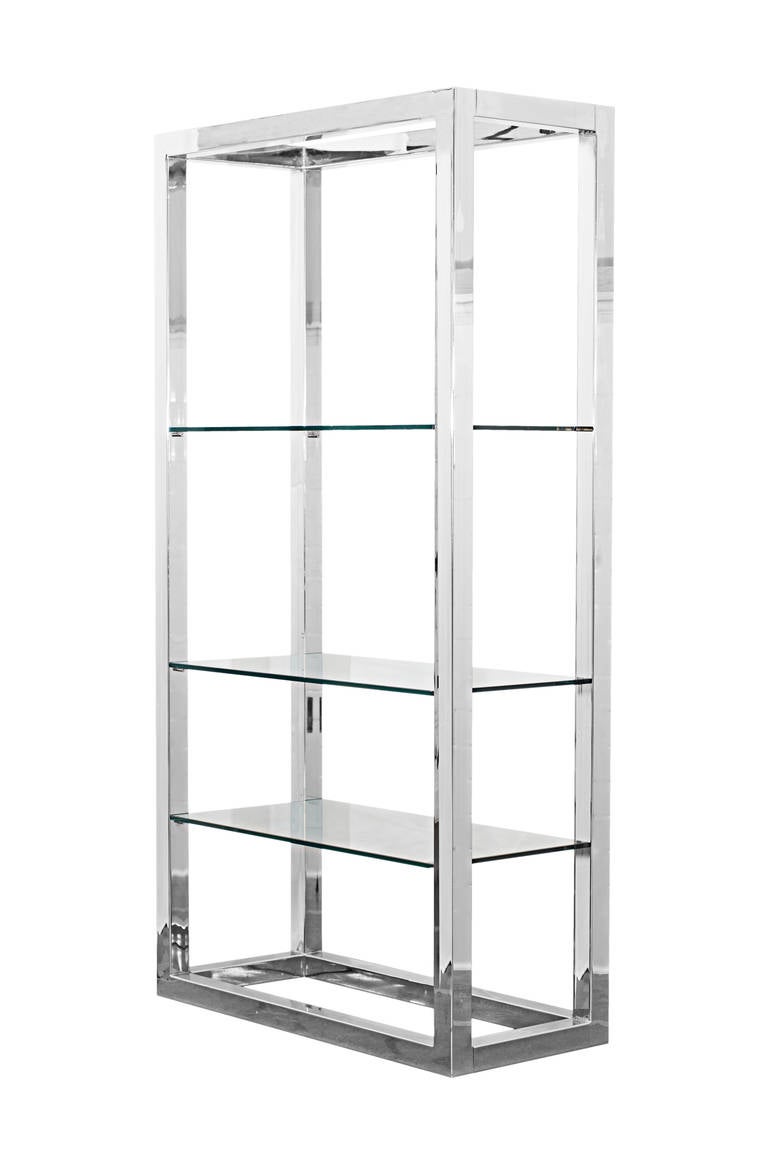 1970s Chrome and Glass Étagère