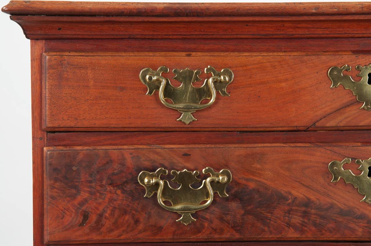 Pennsylvania Chippendale Walnut Antique Bachelor's Chest of Drawers c. 1780