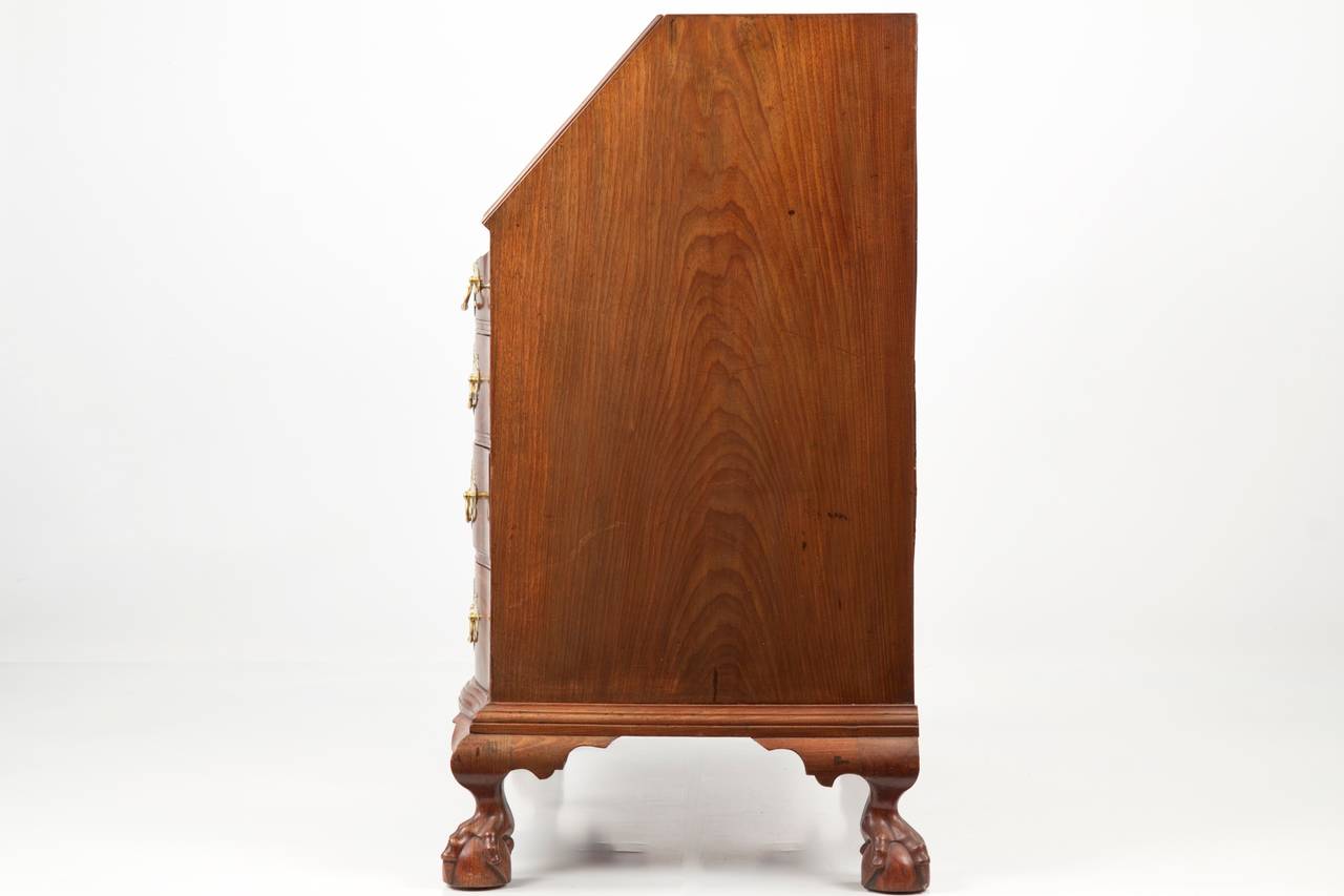 American Chippendale Oxbow Desk on Ball and Claw Feet, Boston c. 1760 1