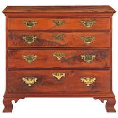 Pennsylvania Chippendale Walnut Antique Bachelor's Chest of Drawers c. 1780