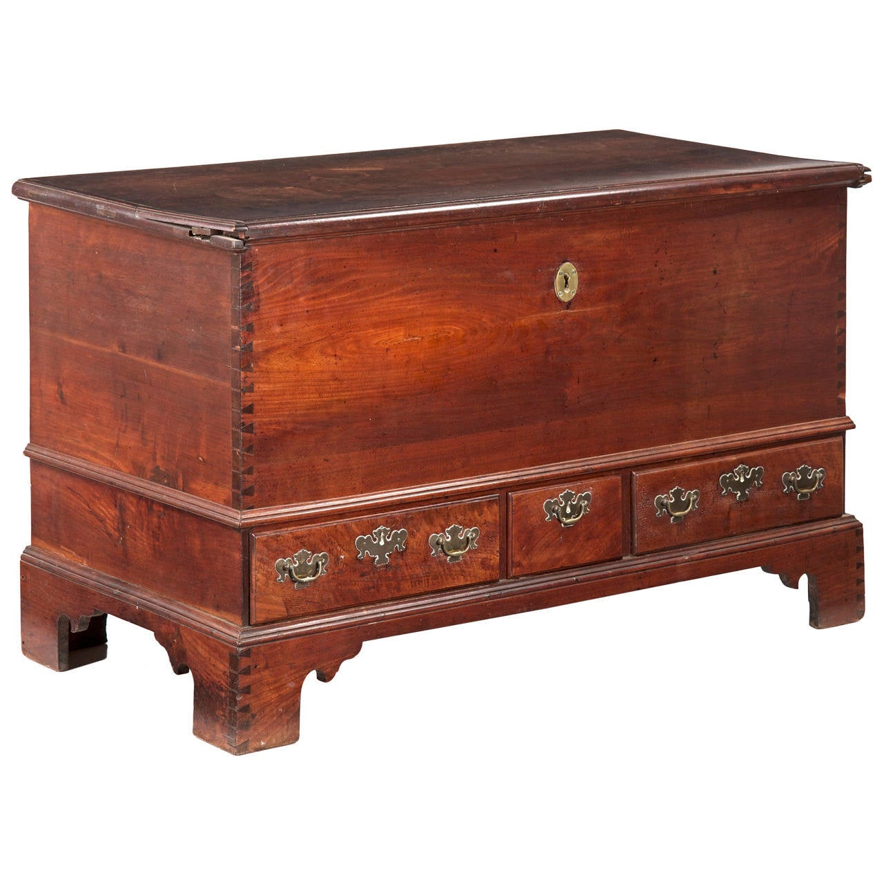 American Chippendale Antique Blanket Chest Of Drawers