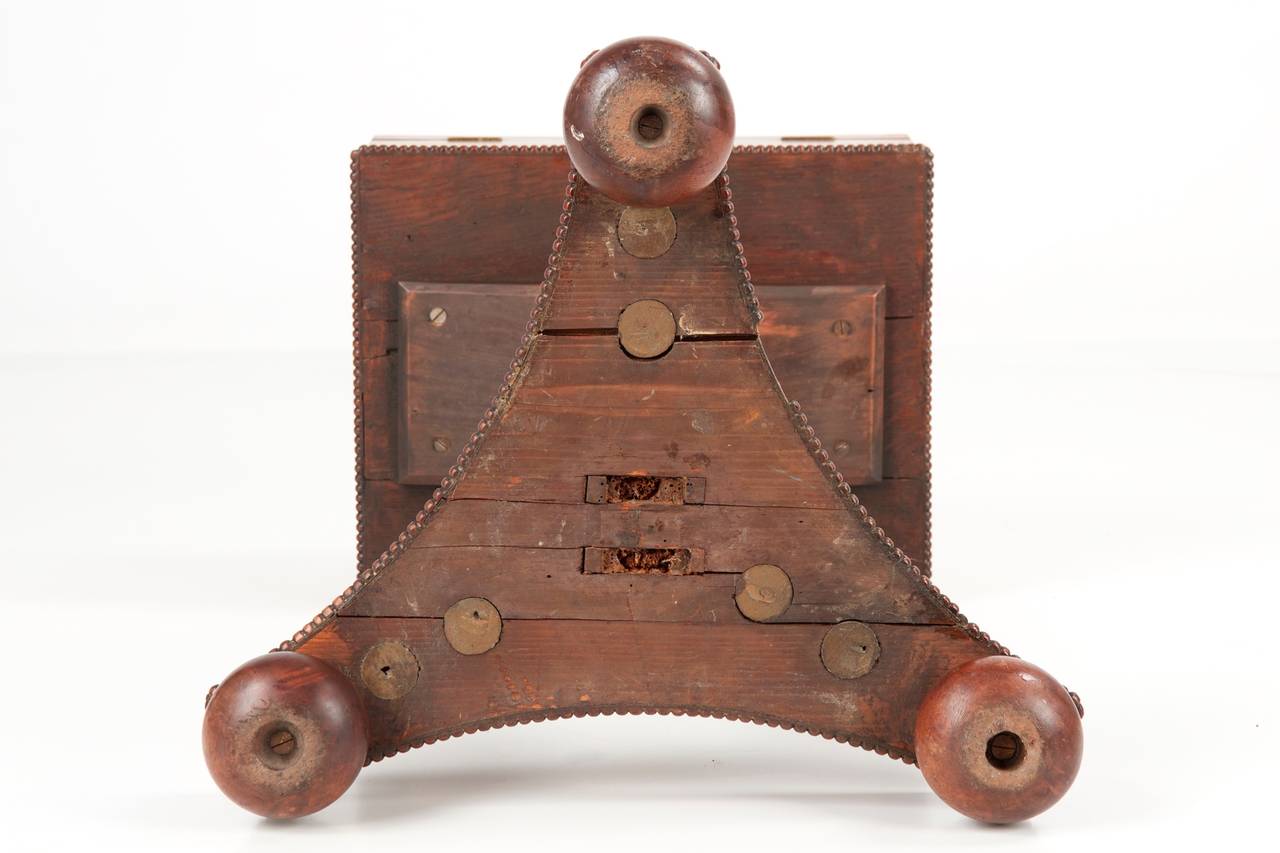 William IV Compass Inlaid Mahogany Teapoy Side Table, England, circa 1820-1840 1
