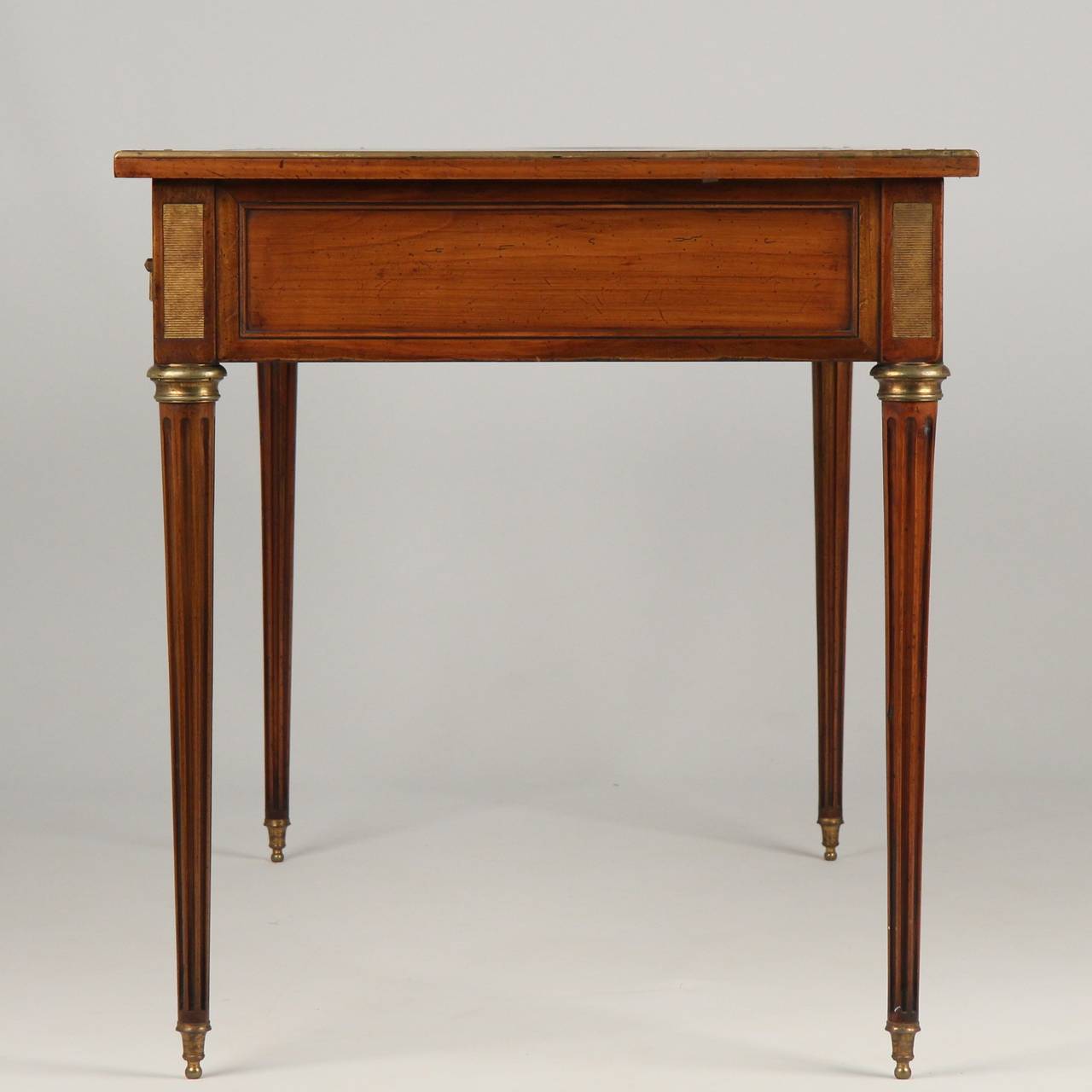 Fruitwood French Louis XVI Style Antique Bureau Plat Writing Desk c. 1920-40