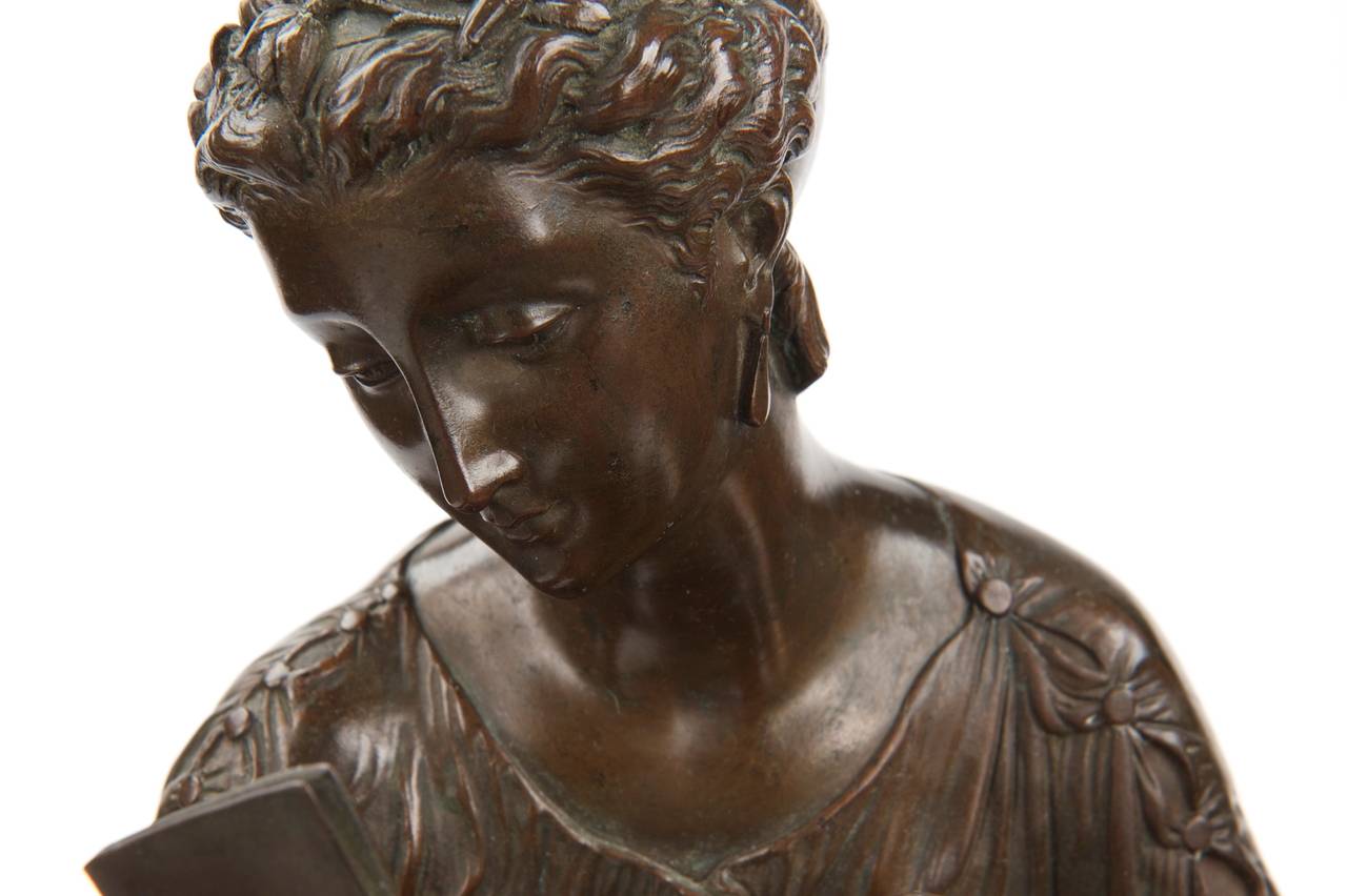 19th Century French Bronze Group Sculpture of Burning Love Letters, Jean-Louis Grégoire