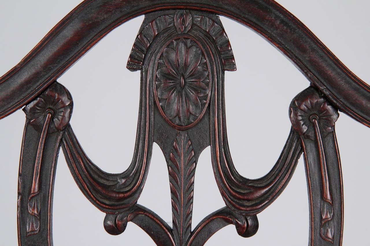 Rare American Federal Carved Side Chair, New York, circa 1790 In Excellent Condition In Shippensburg, PA