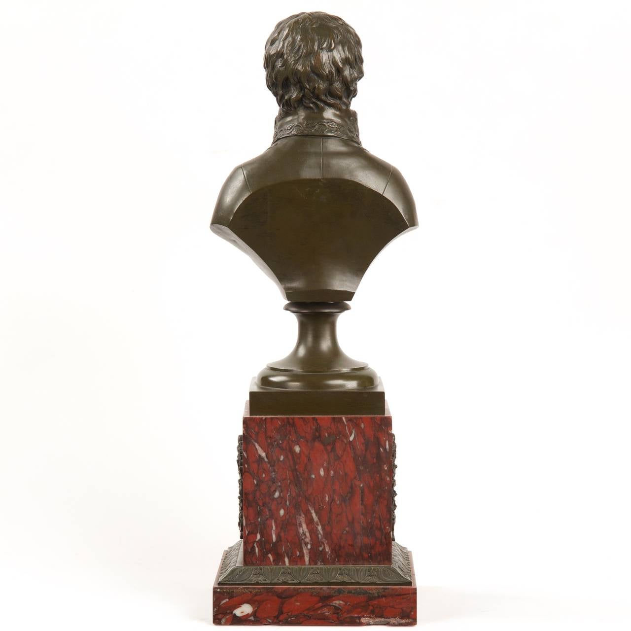 Romantic Patinated French Bronze Bust Sculpture of Napoleon as First Consul, 19th Century