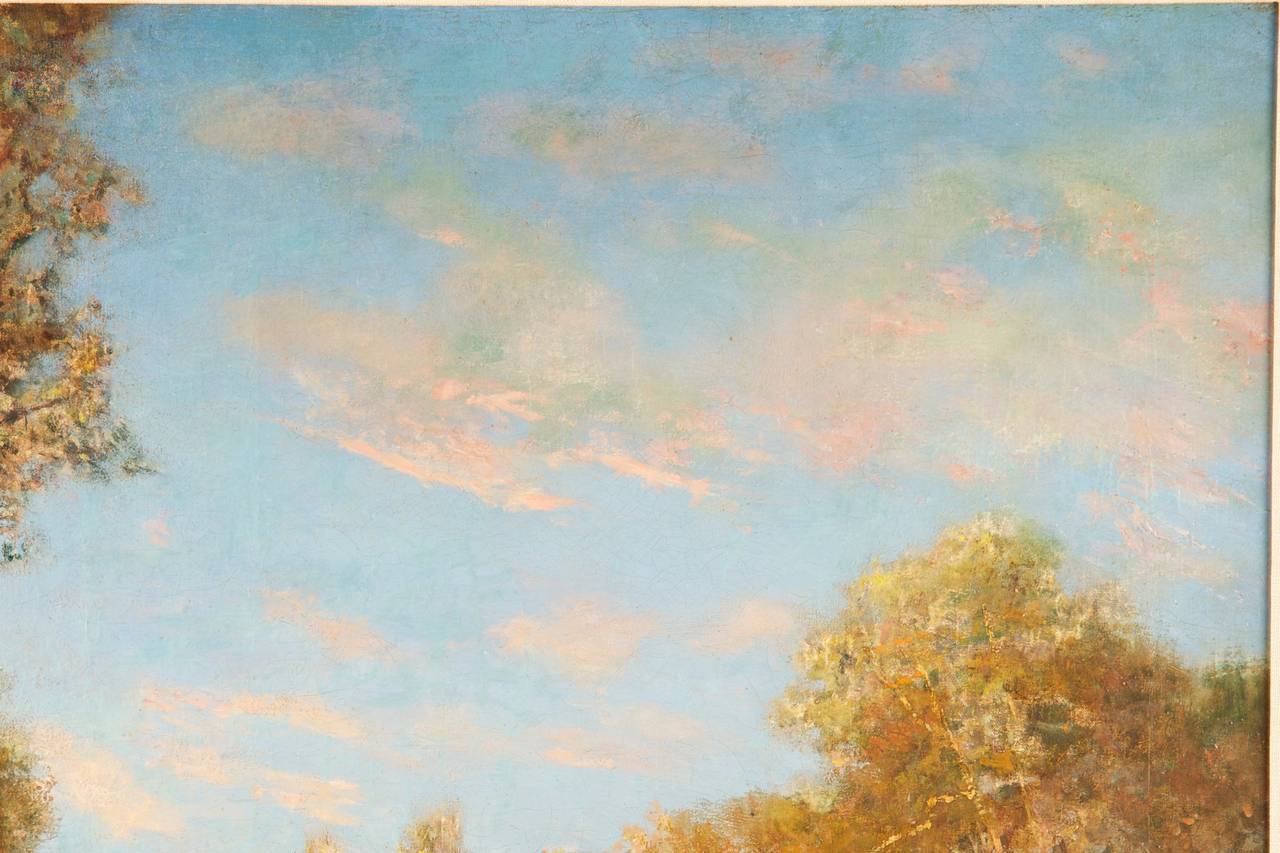 Oiled Robert Ward van Boskerck Antique Oil on Canvas of Autumn