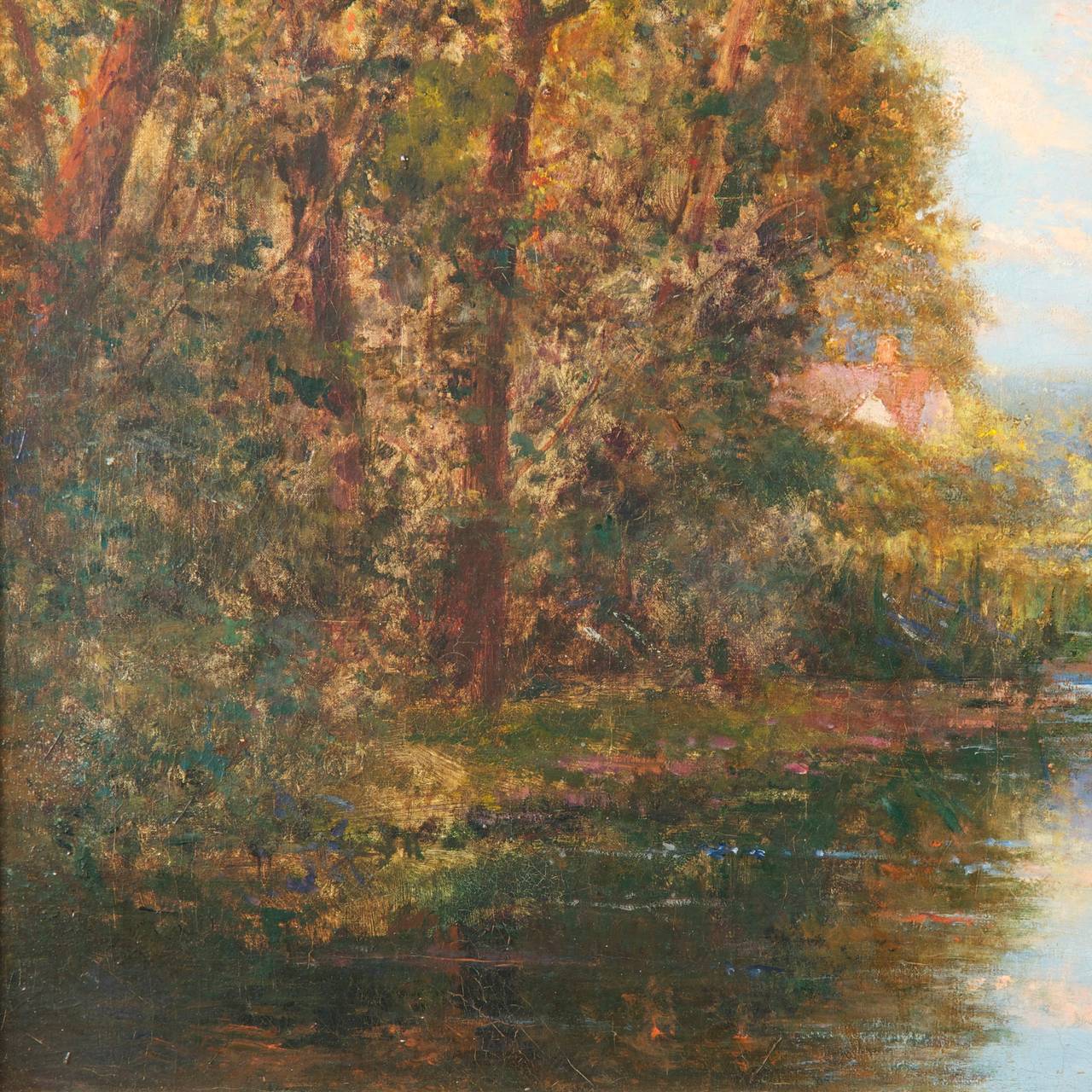 20th Century Robert Ward van Boskerck Antique Oil on Canvas of Autumn