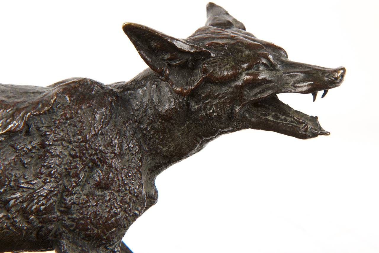 Rare and Fine Bronze Sculpture of a Standing Fox, Pierre Mené, Mid-19th Century 4
