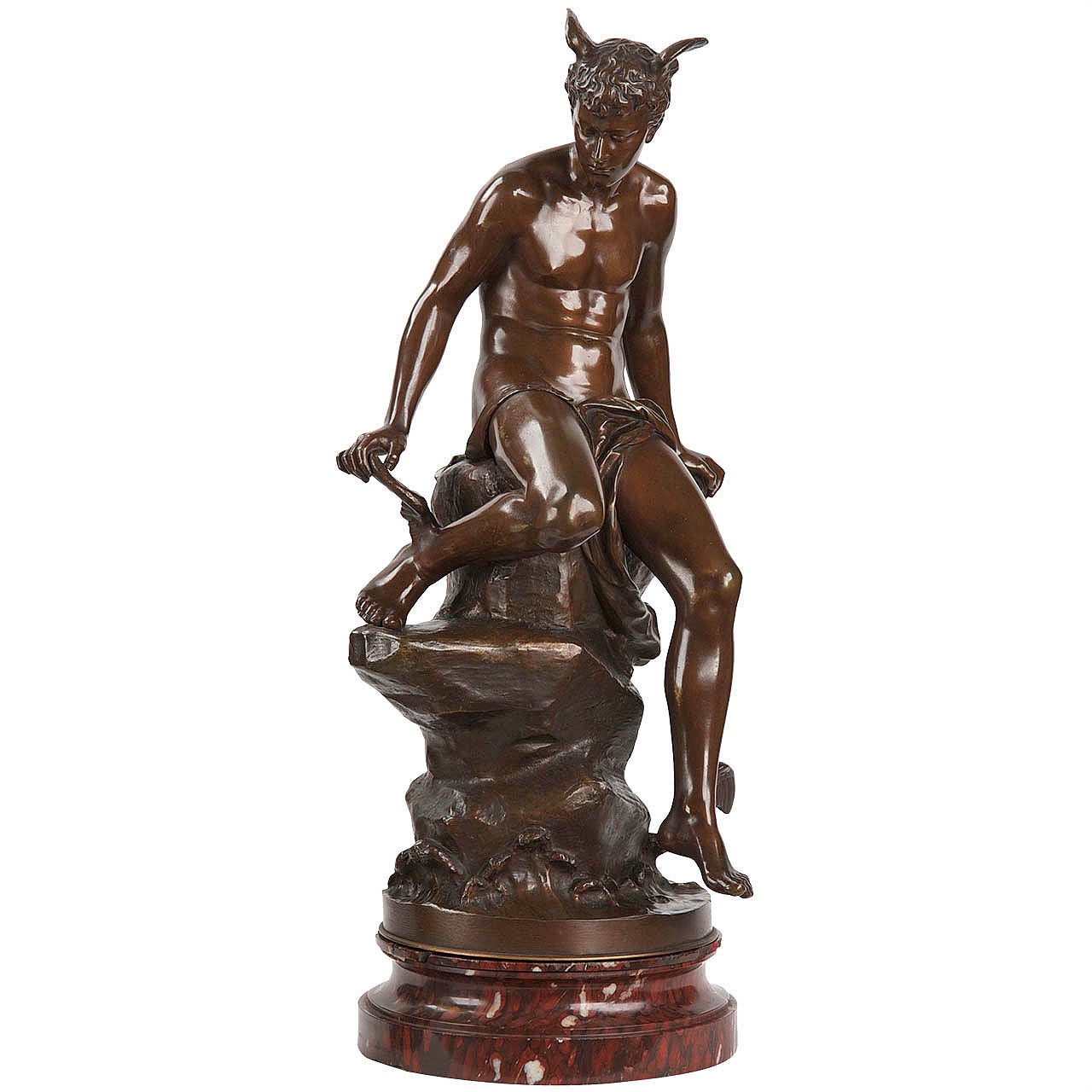Eutrope Bouret Antique Bronze Sculpture of Mercury
