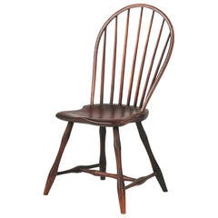 Original American Bowback Windsor Antique Side Chair, Pennsylvania circa 1800