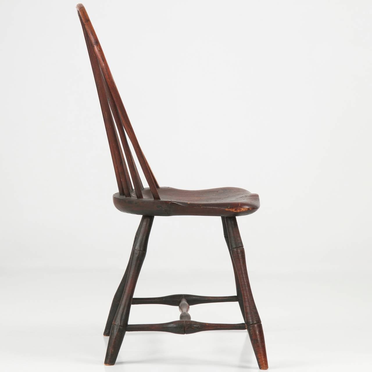 Original American Bowback Windsor Antique Side Chair, Pennsylvania circa 1800 In Good Condition In Shippensburg, PA