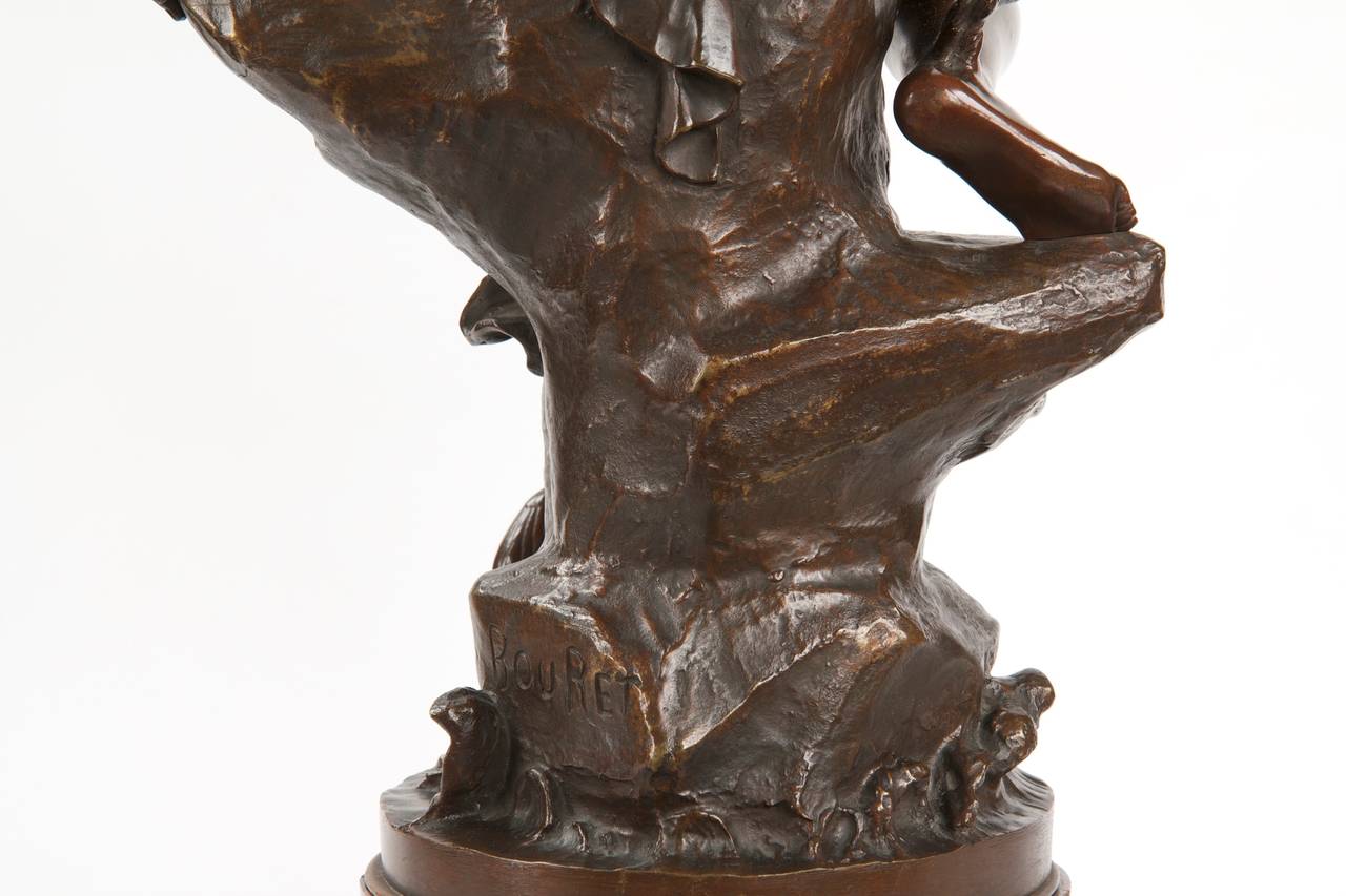 19th Century Eutrope Bouret Antique Bronze Sculpture of Mercury