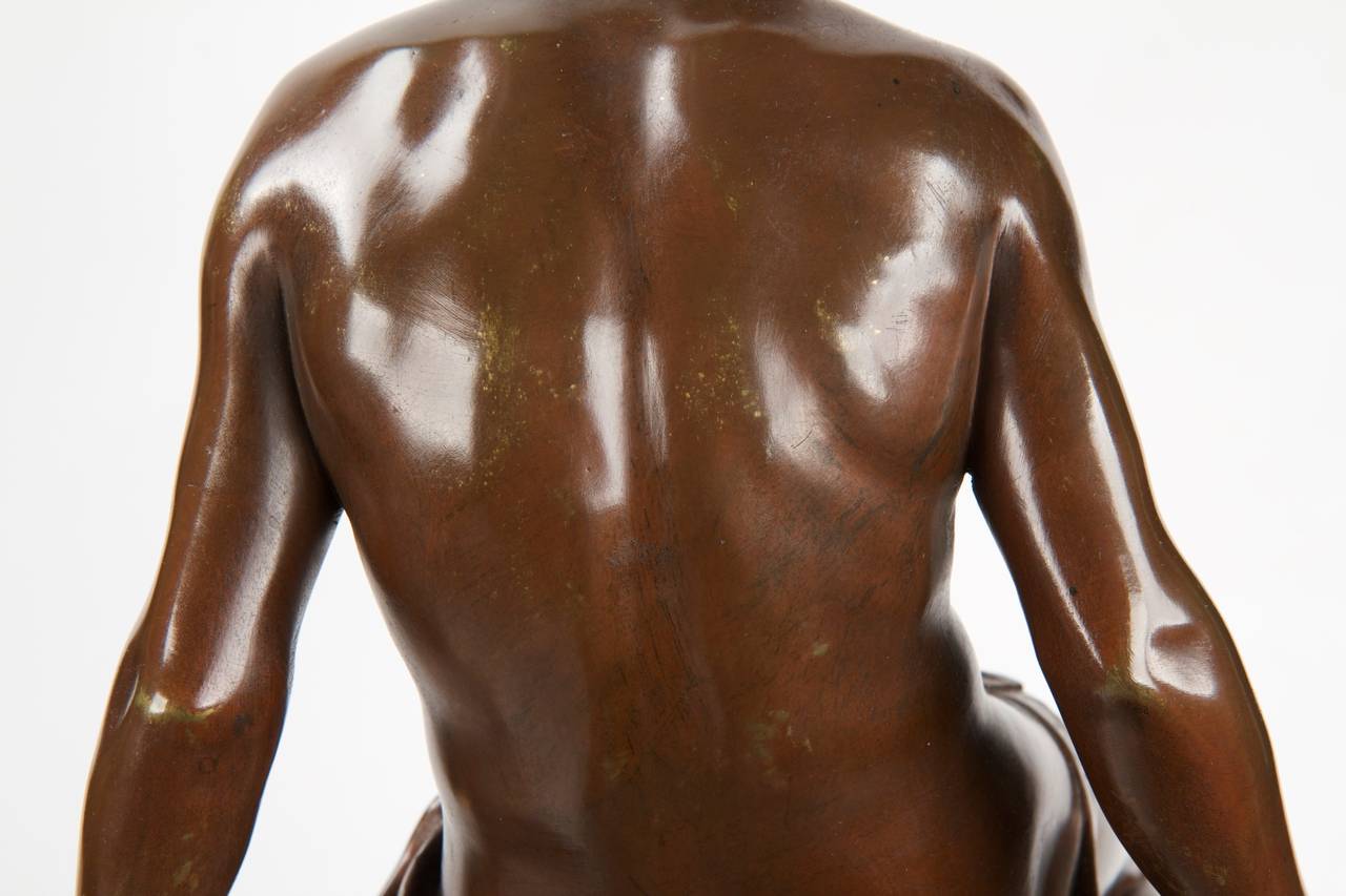Romantic Eutrope Bouret Antique Bronze Sculpture of Mercury