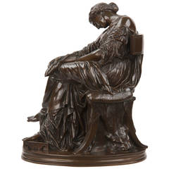 Pierre Jules Cavelier Sculpture en bronze de Pénélope par F. Barbedienne