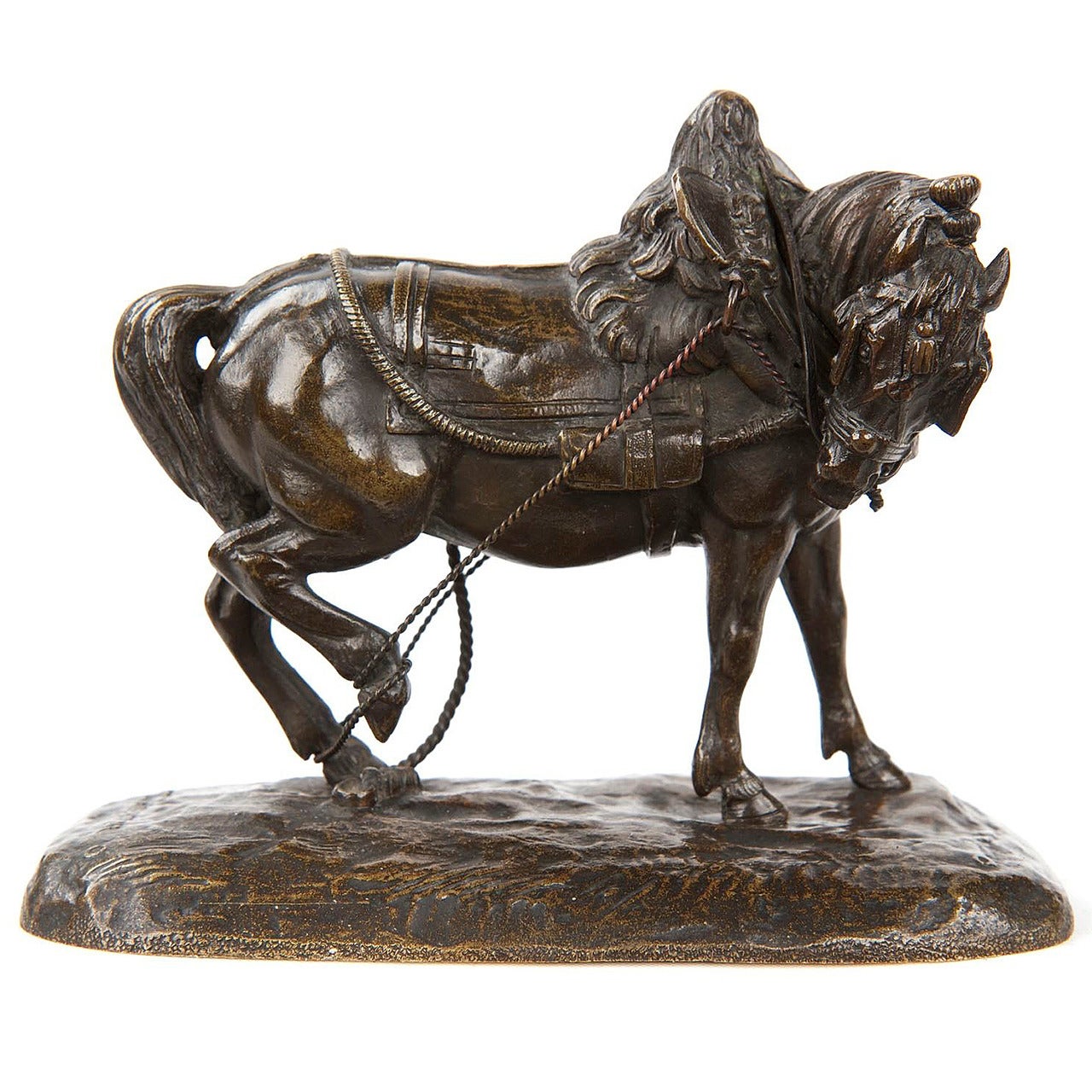 Jean-Francois Theodore Gechter Antike französische Bronzeskulptur eines Pferdes