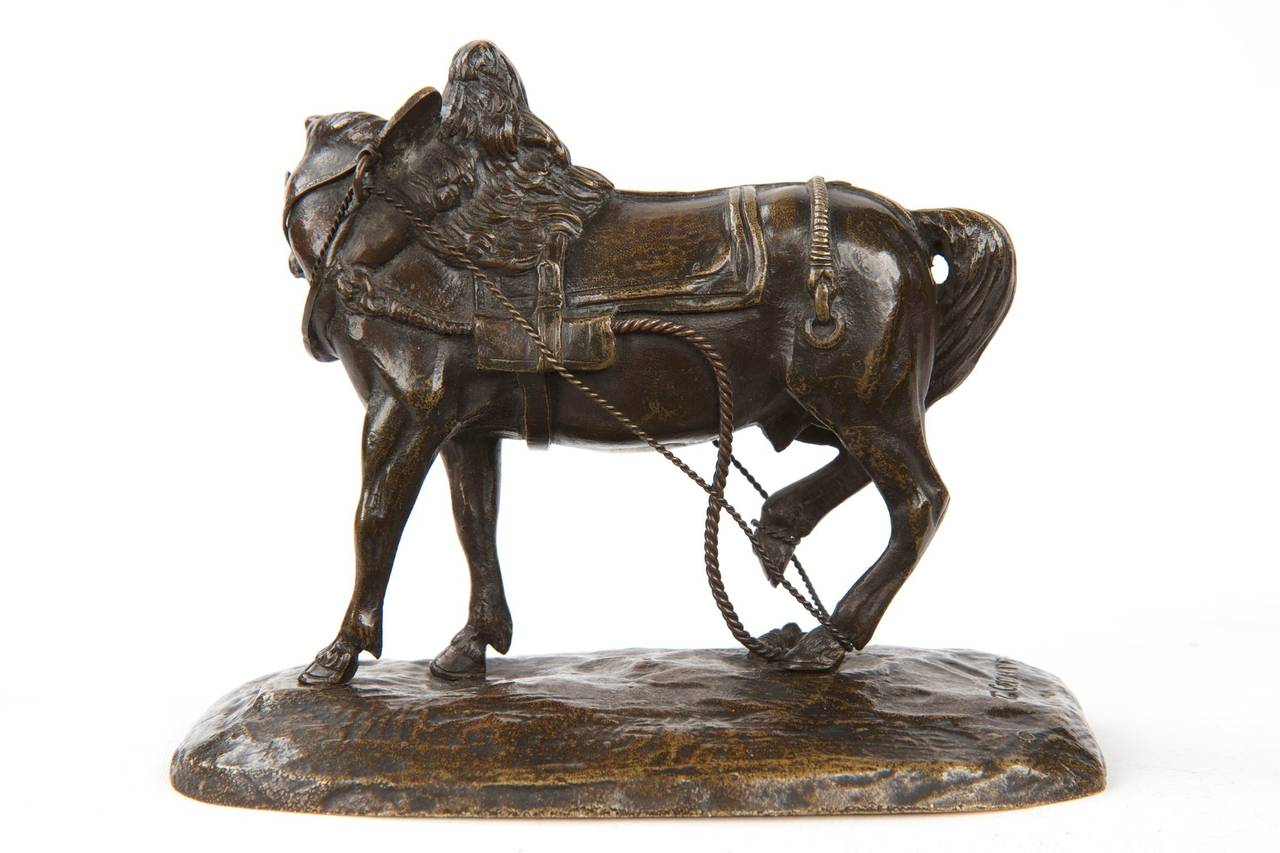 Jean-Francois Theodore Gechter Antike französische Bronzeskulptur eines Pferdes (Romantik)