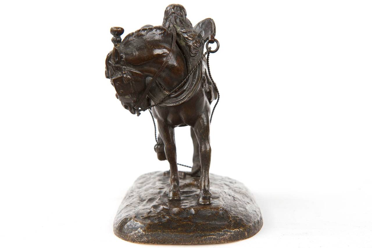 Jean-Francois Theodore Gechter Antike französische Bronzeskulptur eines Pferdes (Französisch)