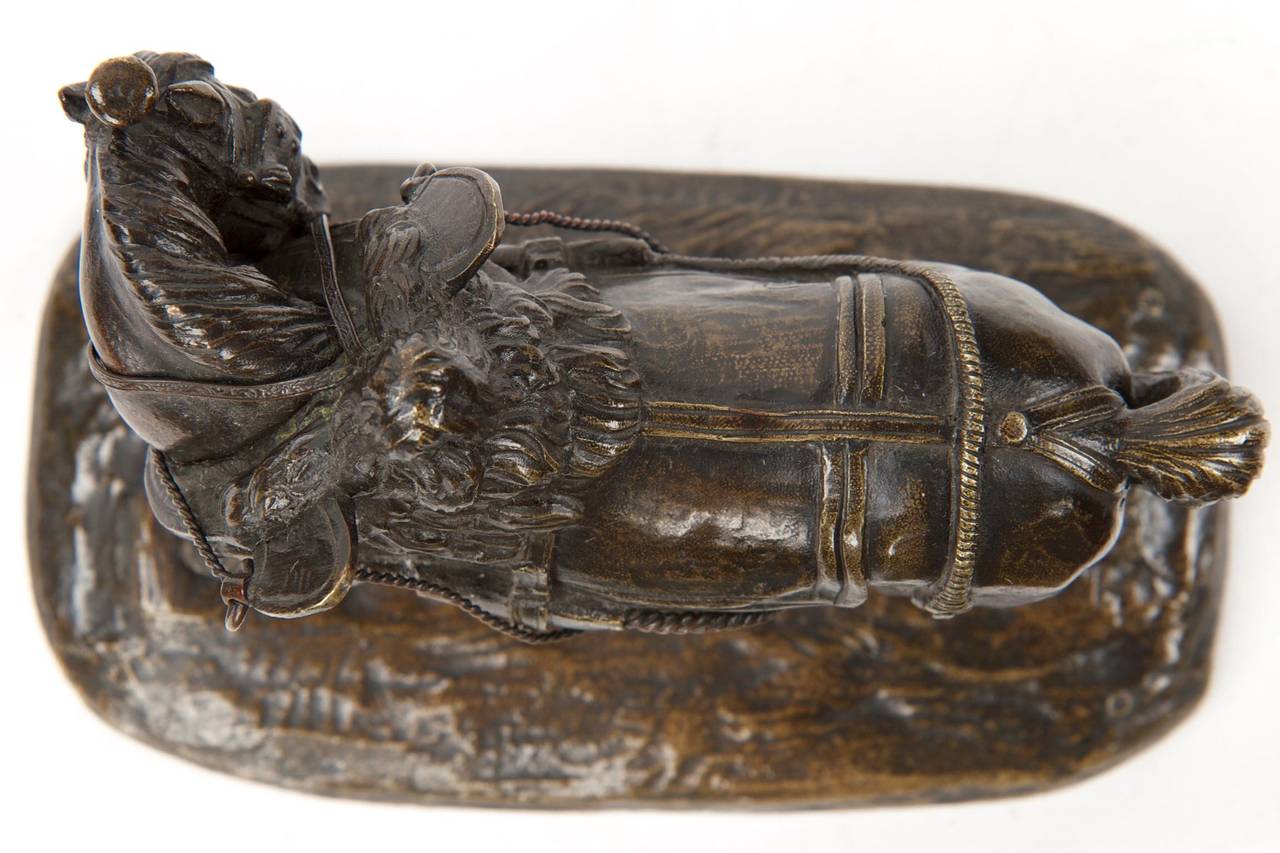 Jean-Francois Theodore Gechter Antike französische Bronzeskulptur eines Pferdes (Patiniert)