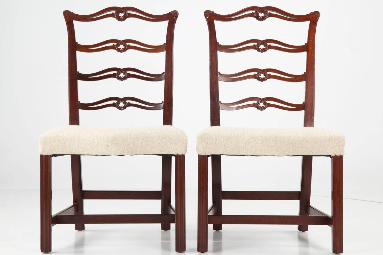 Set of Ten Chippendale Style Antique Mahogany Dining Chairs, 20th Century 2