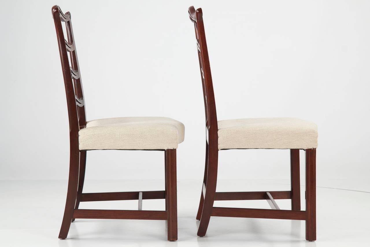 Set of Ten Chippendale Style Antique Mahogany Dining Chairs, 20th Century 3