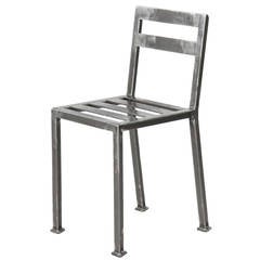 Industrial Style Welded Steel Minimalist Dining Side Chair, 21st Century