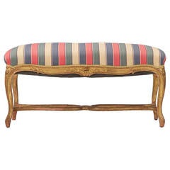 French Antique Window Bench or Stool in Louis XV Taste, circa 1890