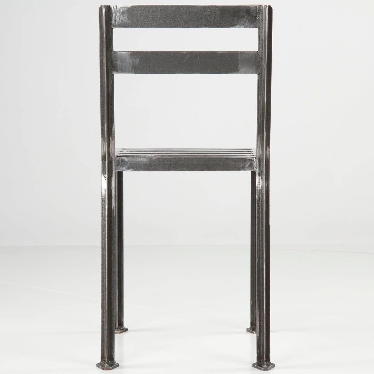 Industrial Style Welded Steel Minimalist Dining Side Chair, 21st Century In Excellent Condition In Shippensburg, PA