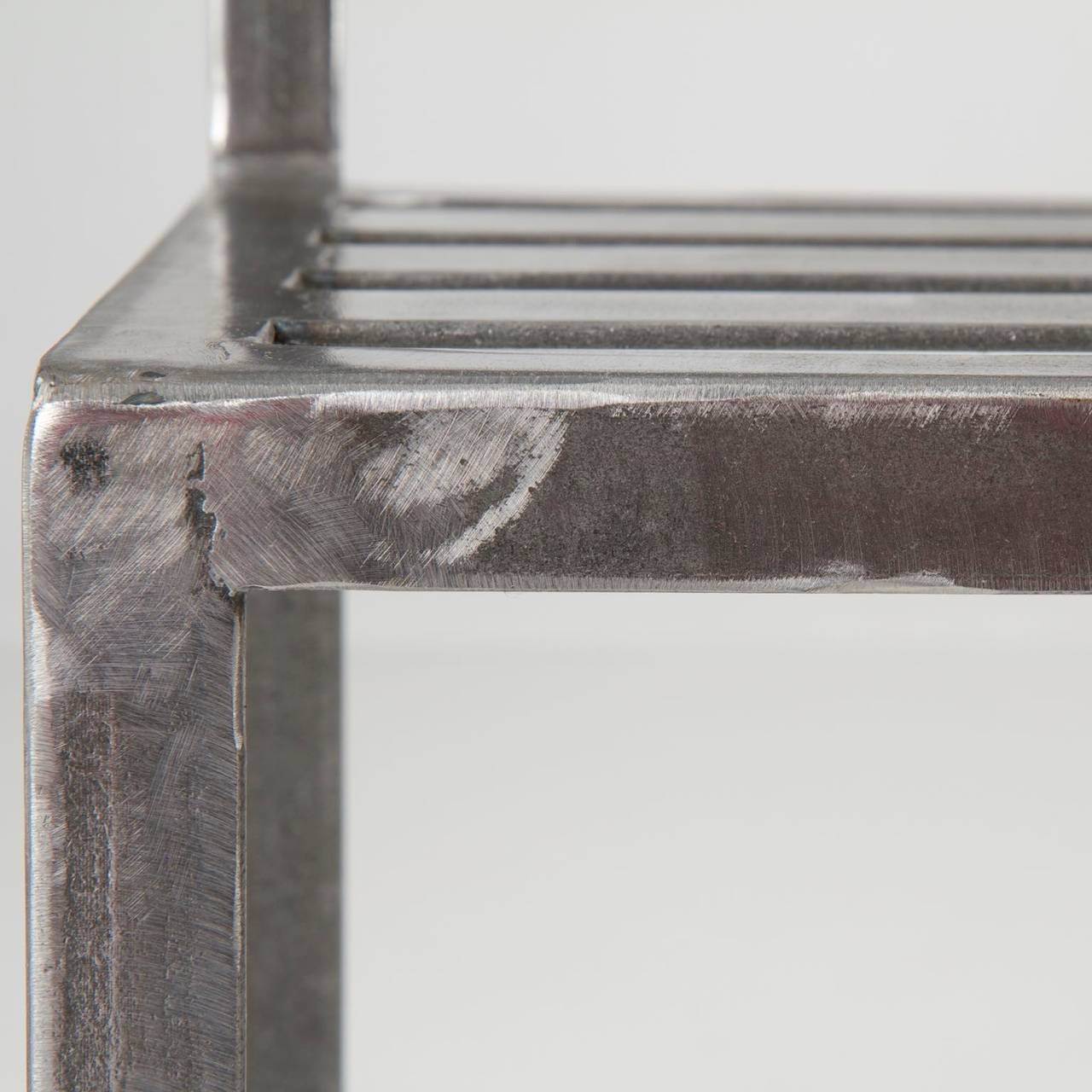 Industrial Style Welded Steel Minimalist Dining Side Chair, 21st Century 2