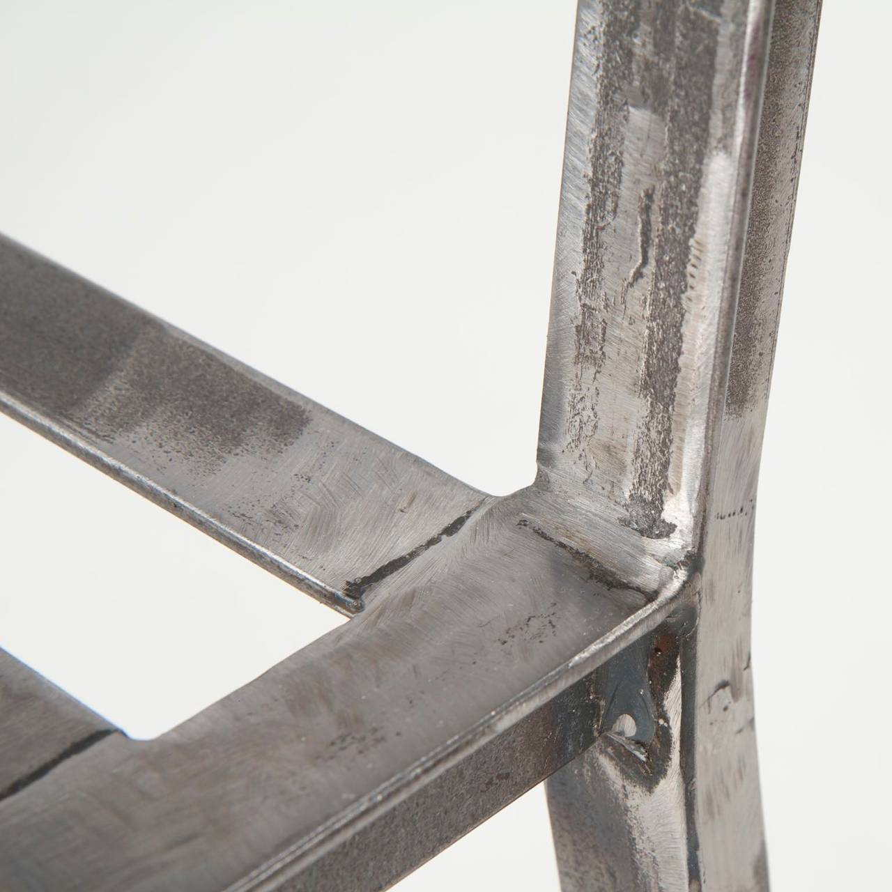 Industrial Style Welded Steel Minimalist Dining Side Chair, 21st Century 3