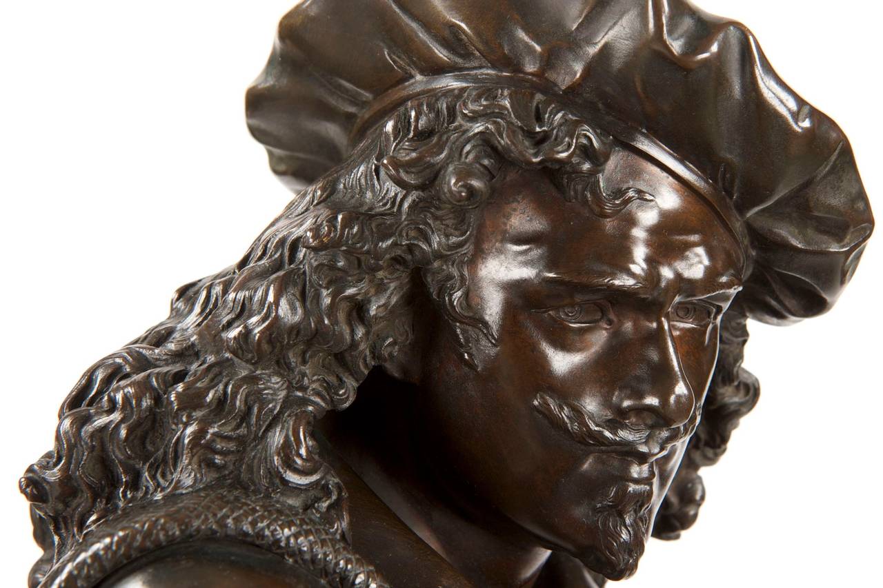 Romantic Albert Carrier-Belleuse Bronze Sculpture of Rembrandt