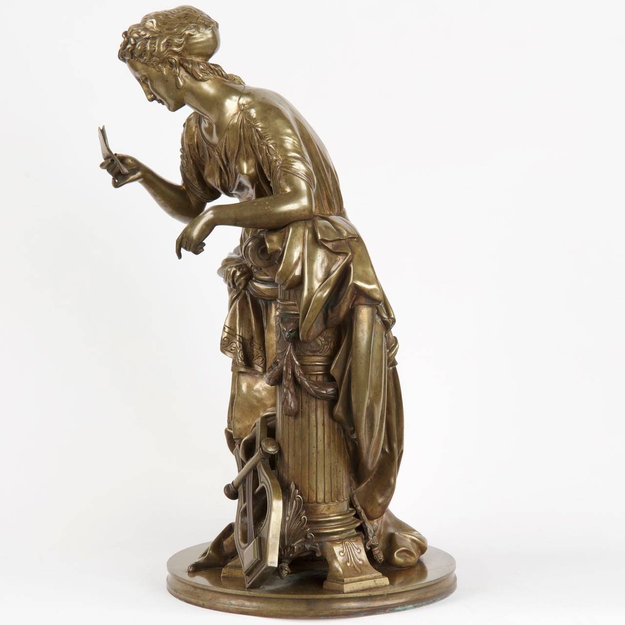 GILDED BRONZE SCULPTURE OF A CLASSICAL MAIDEN AFTER A MODEL BY JEAN-LOUIS GREGOIRE (FRENCH, 1840-90), Unsigned, Late 19th Century

Item # 411FDQ15

Though unsigned, this sculpture is a catalogued collaboration of Jean-Louis Grégoire and his