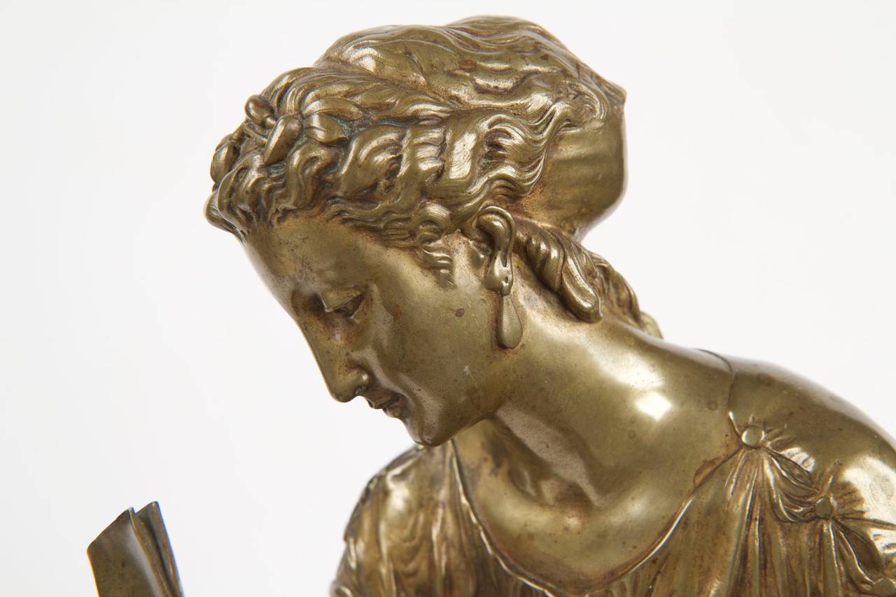 Napoleon III Bronze Sculpture of a Classical Maiden by Jean-Louis Grégoire, 19th Century