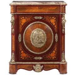 Napoleon III Antique Marble Top Cabinet, 19th Century