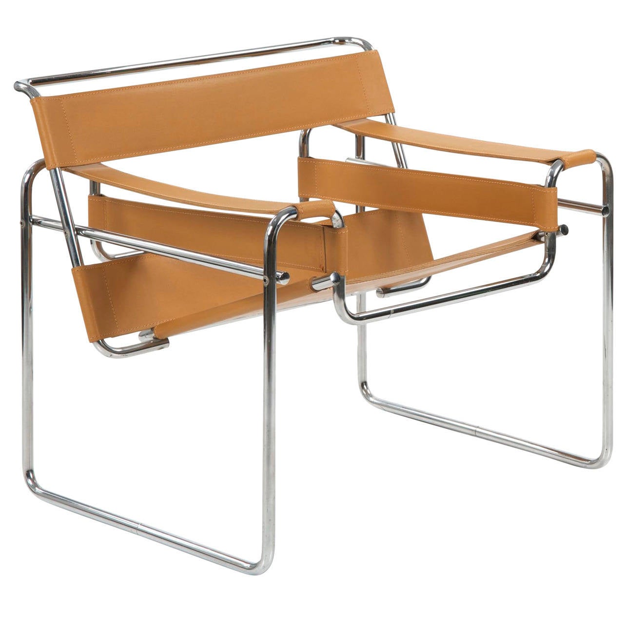 Wassily Style Chrome And Leather Lounge Chair After Marcel Breuer At 1stdibs