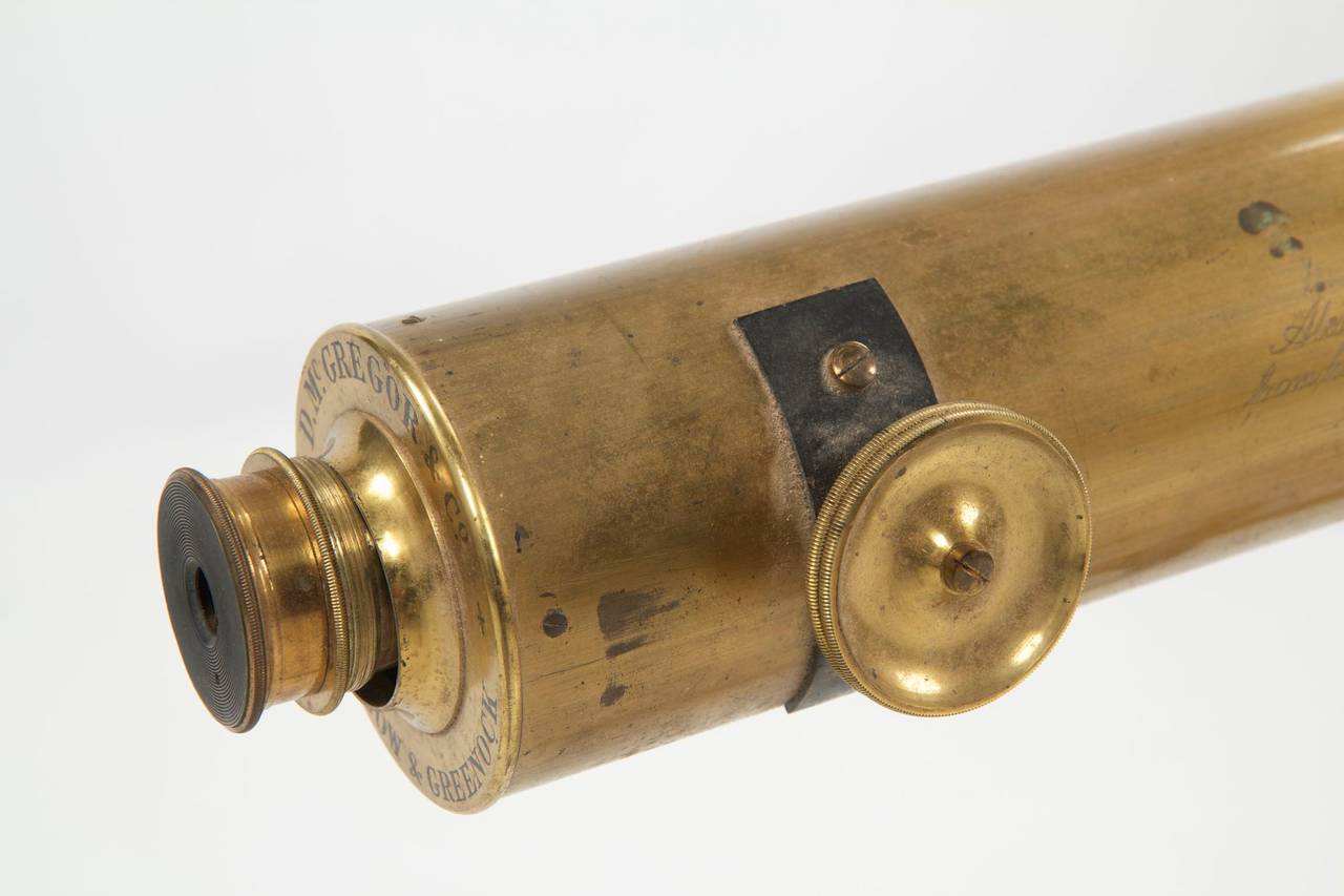 English Brass Antique Telescope by D. McGregor & Co, circa 1860 3