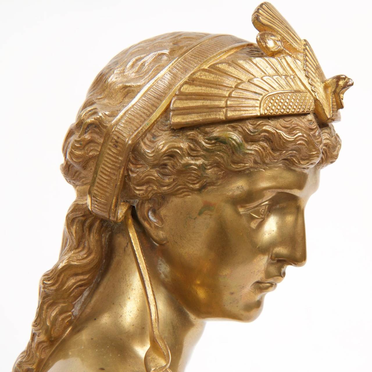 French Egyptian Revival Gilt Bronze Sculpture of Cleopatra by Eutrope Bouret