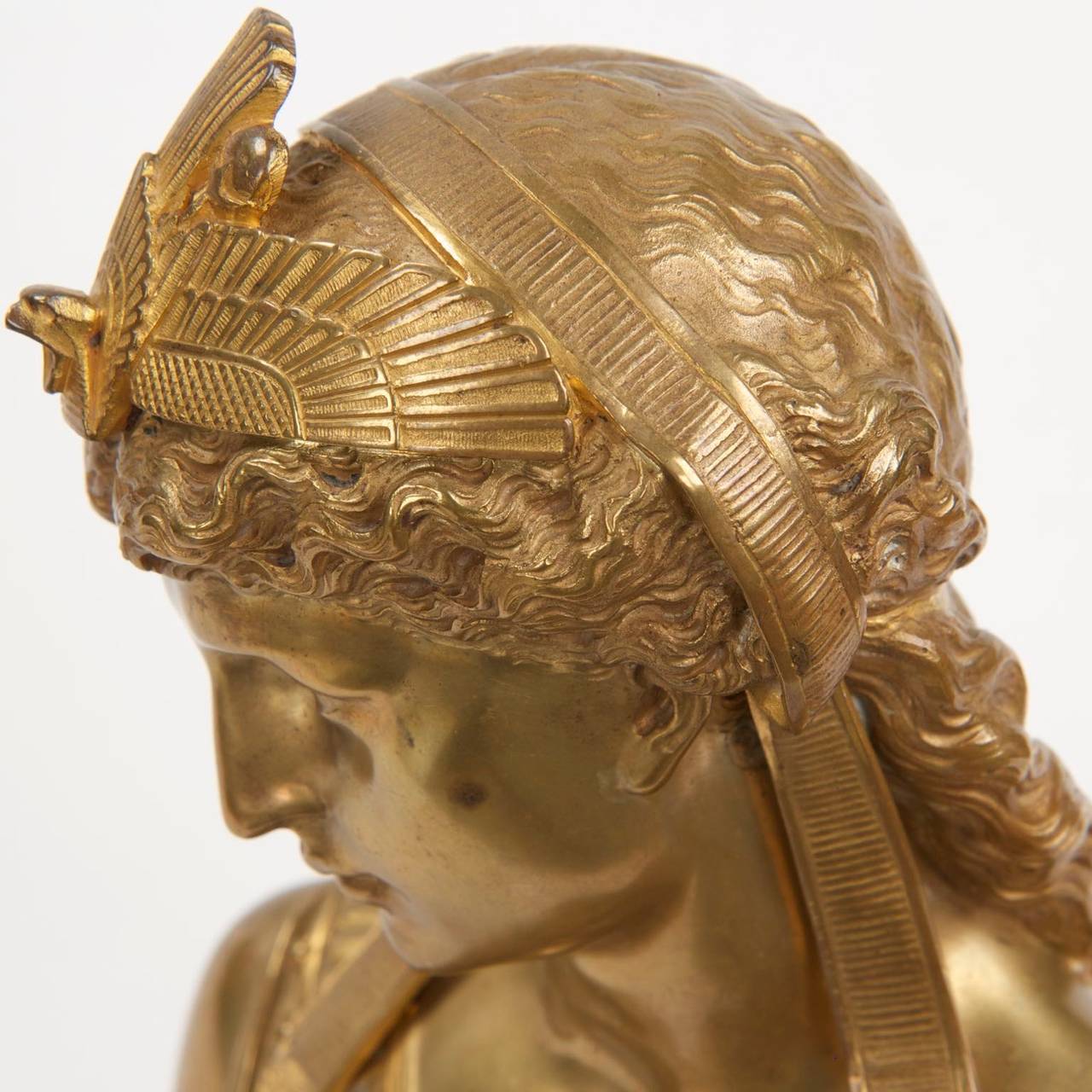 Egyptian Revival Gilt Bronze Sculpture of Cleopatra by Eutrope Bouret 2