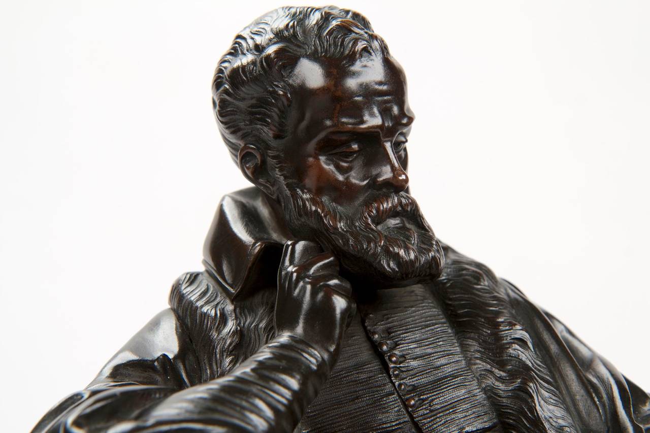French Bronze Sculpture of Astronomer Galileo, 19th Century 1