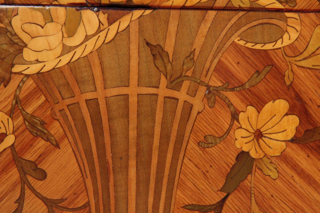 French Louis XVI Style Marquetry Inlaid Antique Commode, Early 20th Century 1