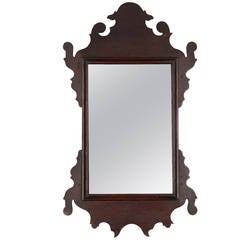 Rare Miniature American Chippendale Mahogany Antique Mirror, 18th Century 5