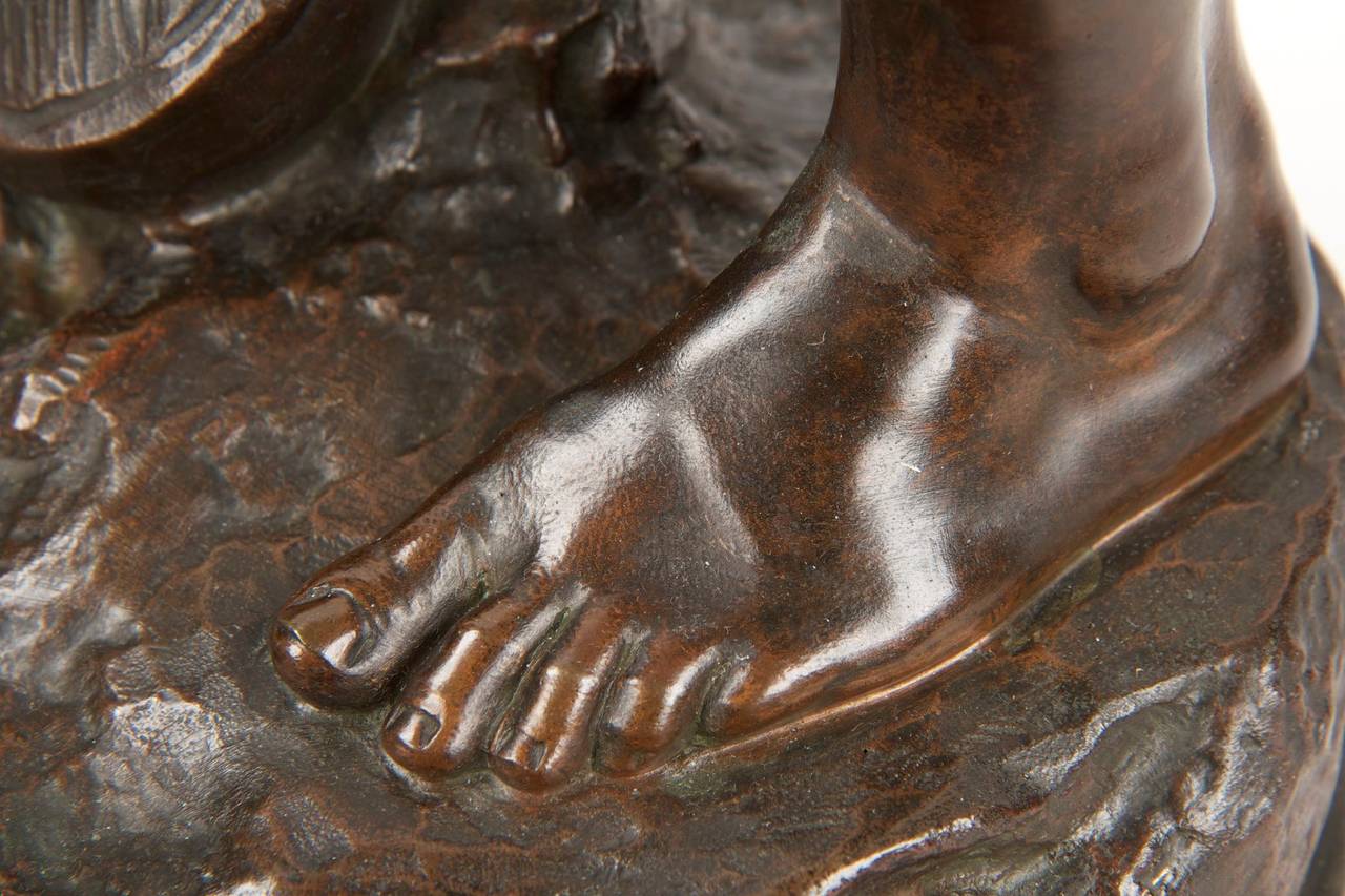 Louis Moreau French Bronze Sculpture of David, 19th Century 1