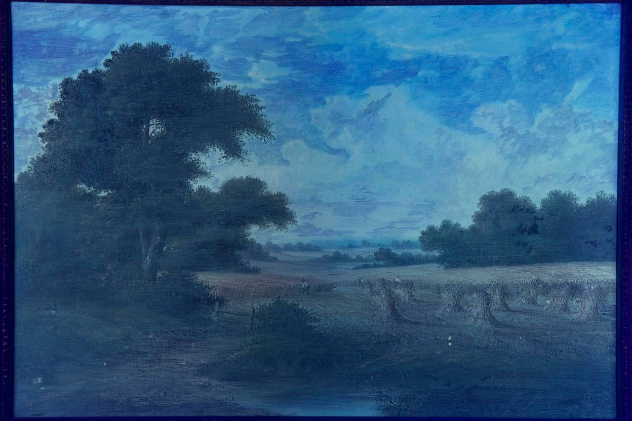 19th Century Pair of Walter Heath Williams Landscape Paintings of Harvesters