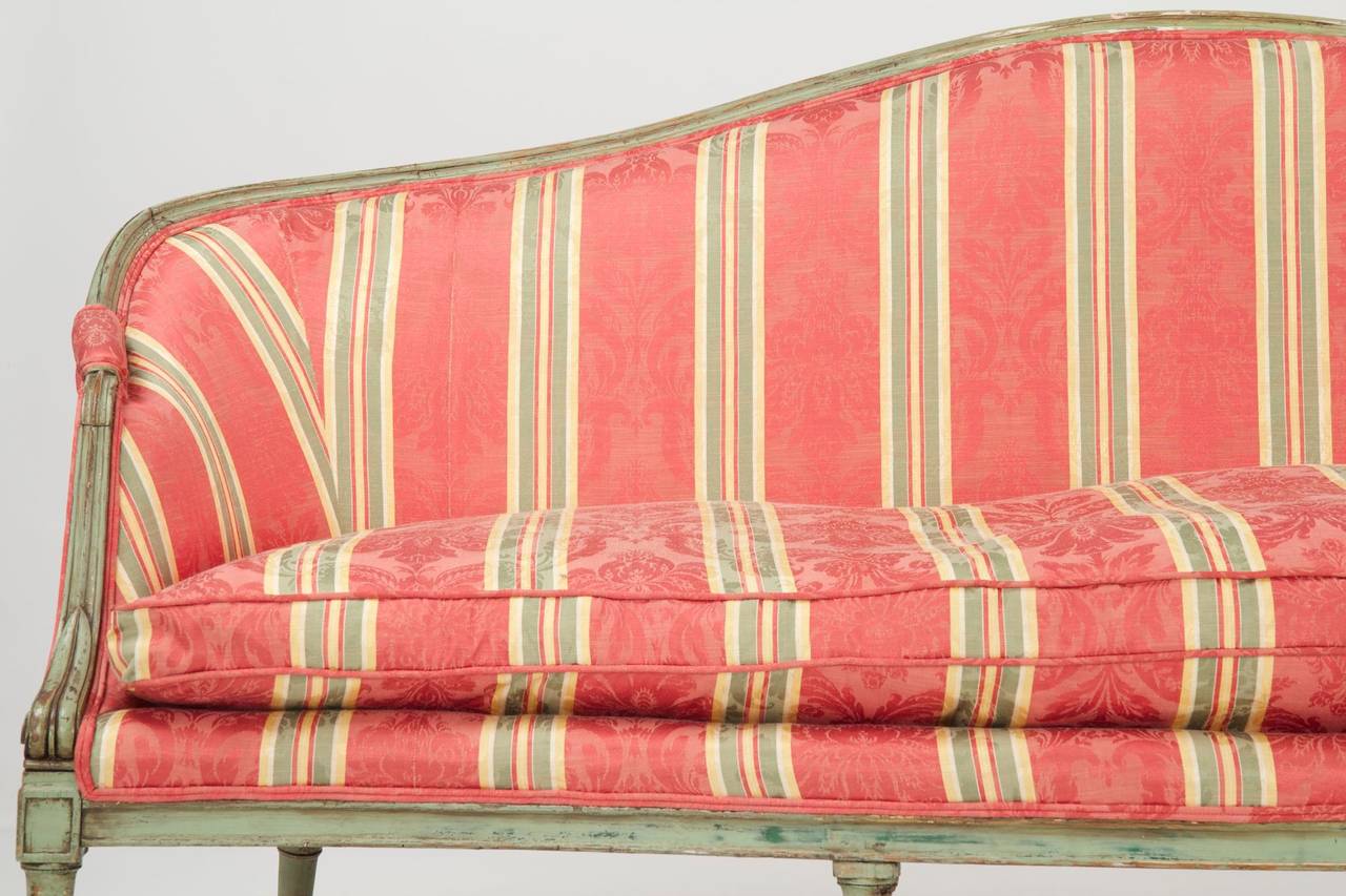 French Louis XVI Painted Antique Settee Sofa, 18th Century 3