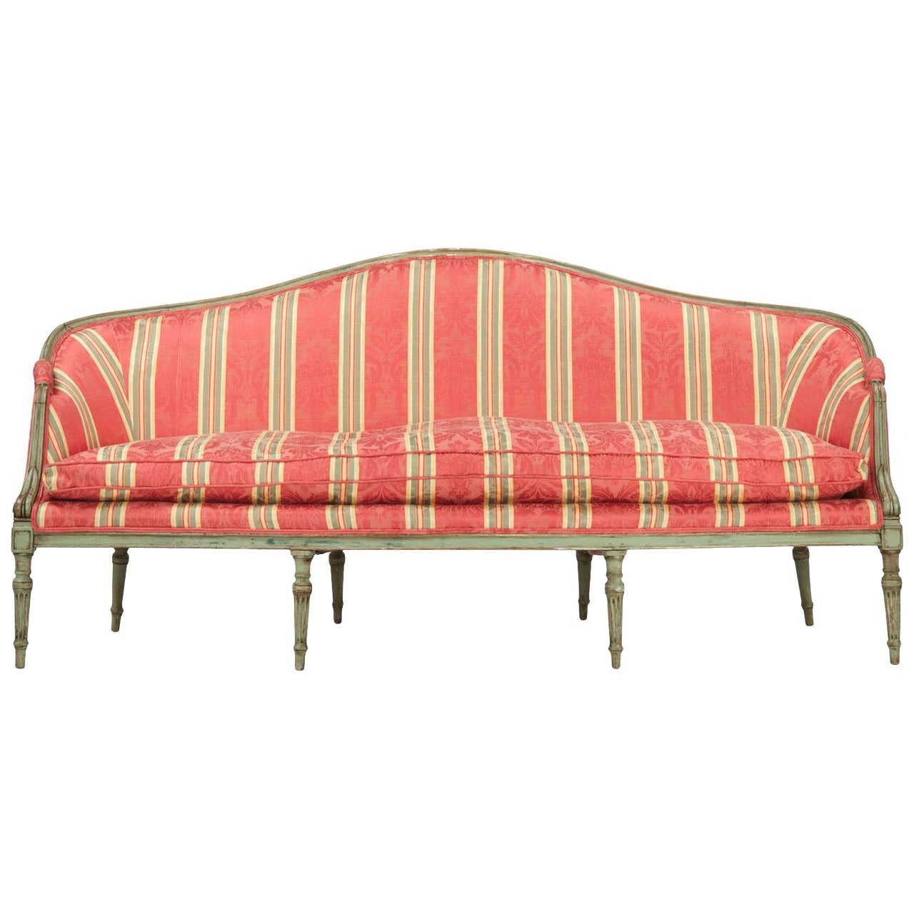 French Louis XVI Painted Antique Settee Sofa, 18th Century