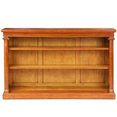 19th Century Neoclassical Fruitwood Bookcase Shelf with Ionic Capitals