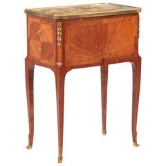 Antique Exquisite French Louis XV Style Inlaid Cabinet or Side Table, 19th Century