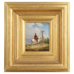 Equestrian Genre Painting by Eugéne Verboeckhoven, circa 1840