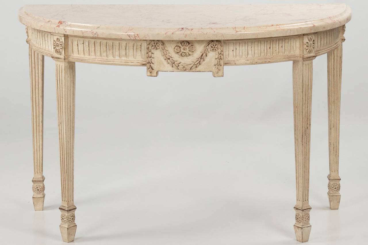 Pair of Neoclassical Swedish Gustavian Style Console Tables, 20th Century