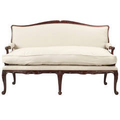 Carved Rococo Revival Antique Settee or Sofa, circa 1860 in French Taste
